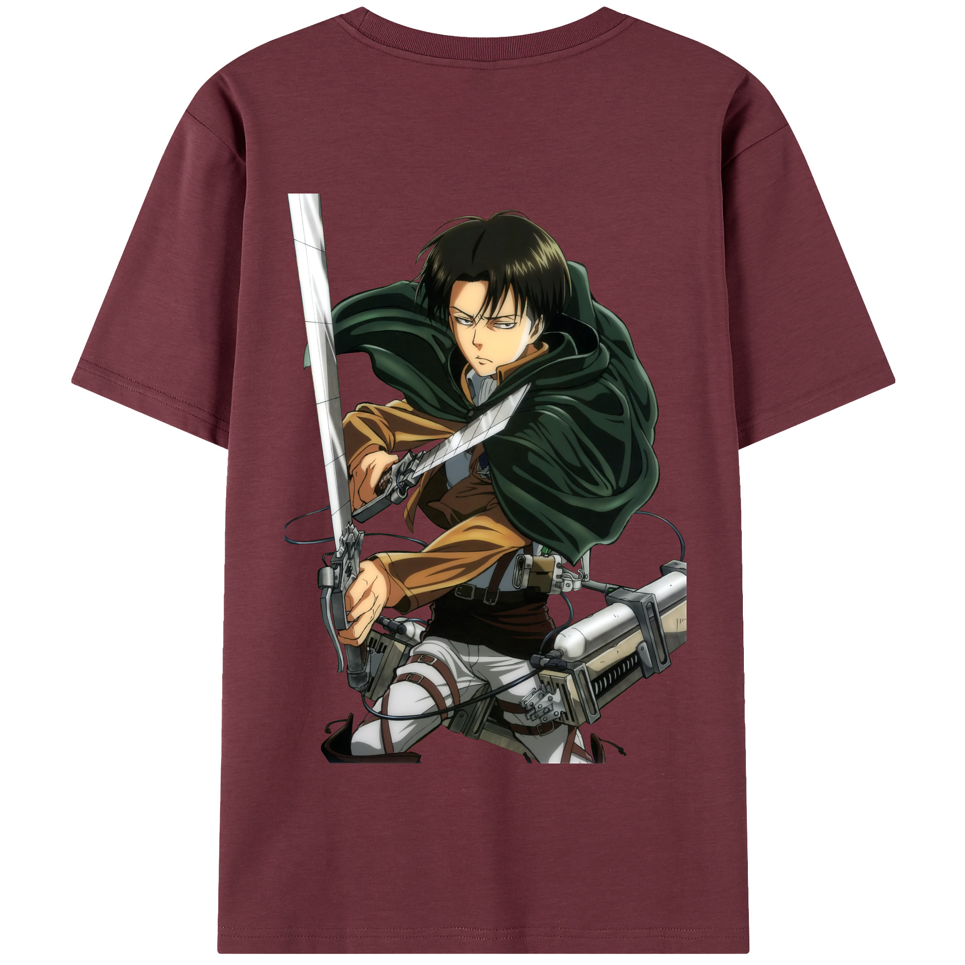 （画像用） 進撃の巨人 リヴァイ·アッカーマン Attack on Titan Levi Ackerman 綿100％半袖Tシャツ（背面プリント）